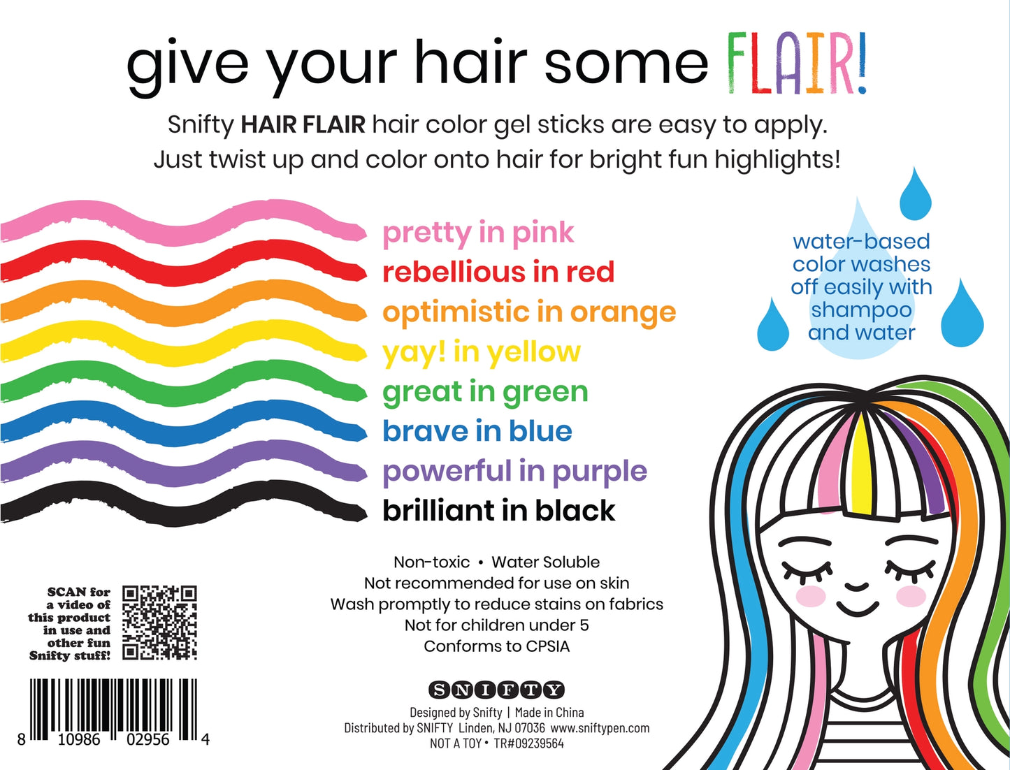 Hair Flair - Hair Color Gel Sticks Set of 8