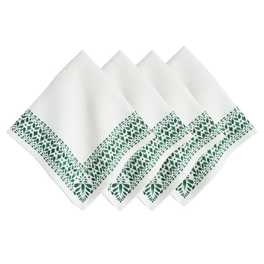 *Set/4 Iberian Napkins-Evergreen