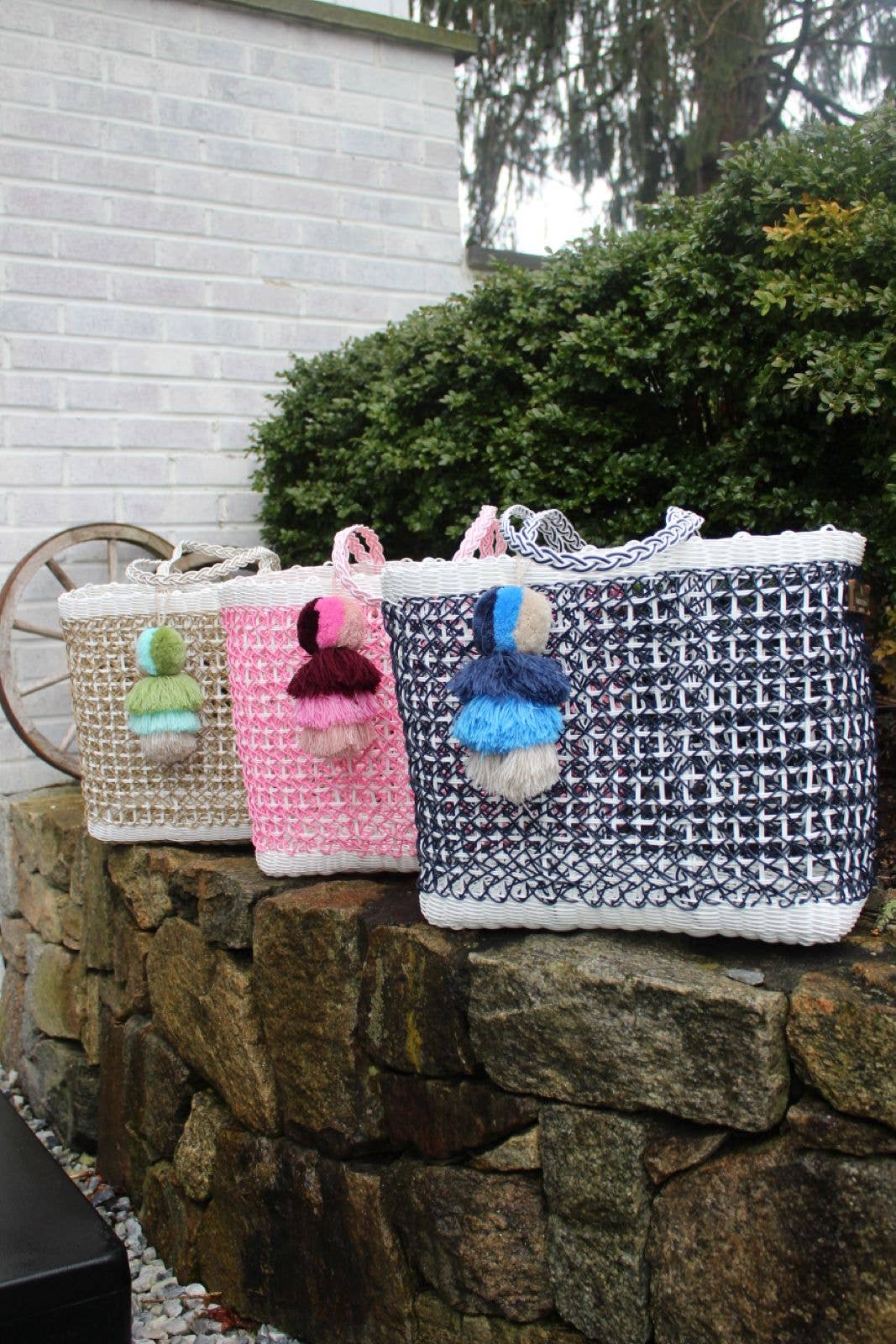 Tote Large Navy Coastal Cable Citron