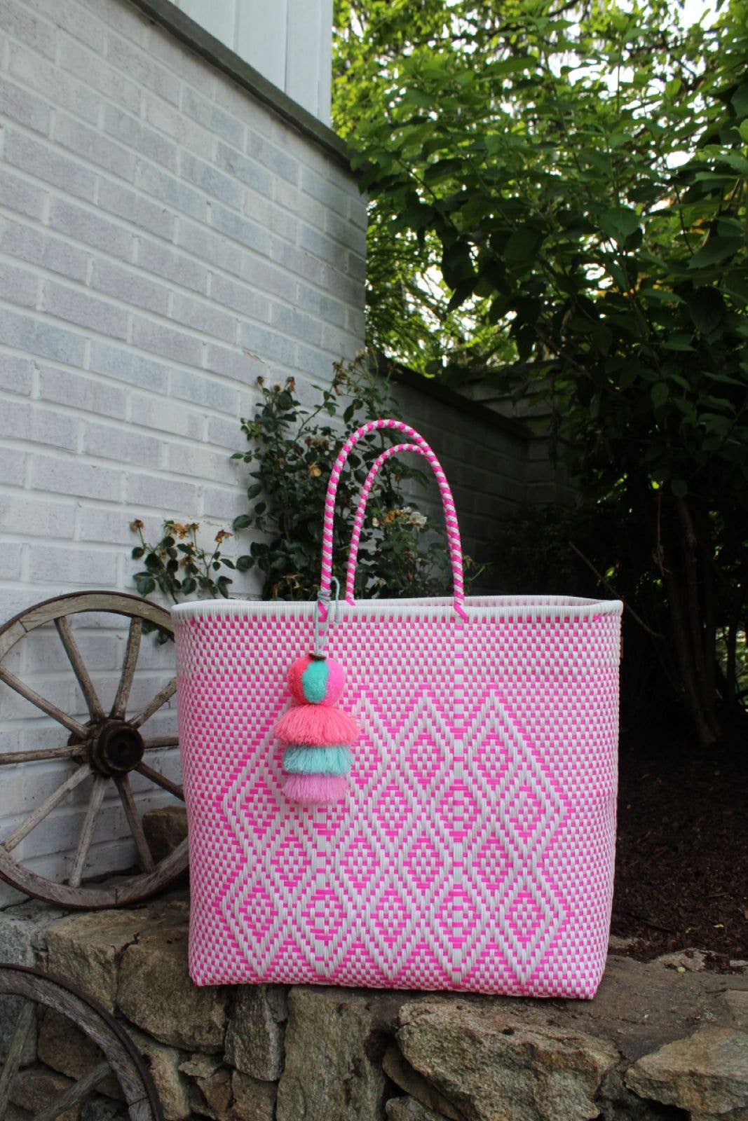 Tote LargeNeon Pink Cocoles Citron