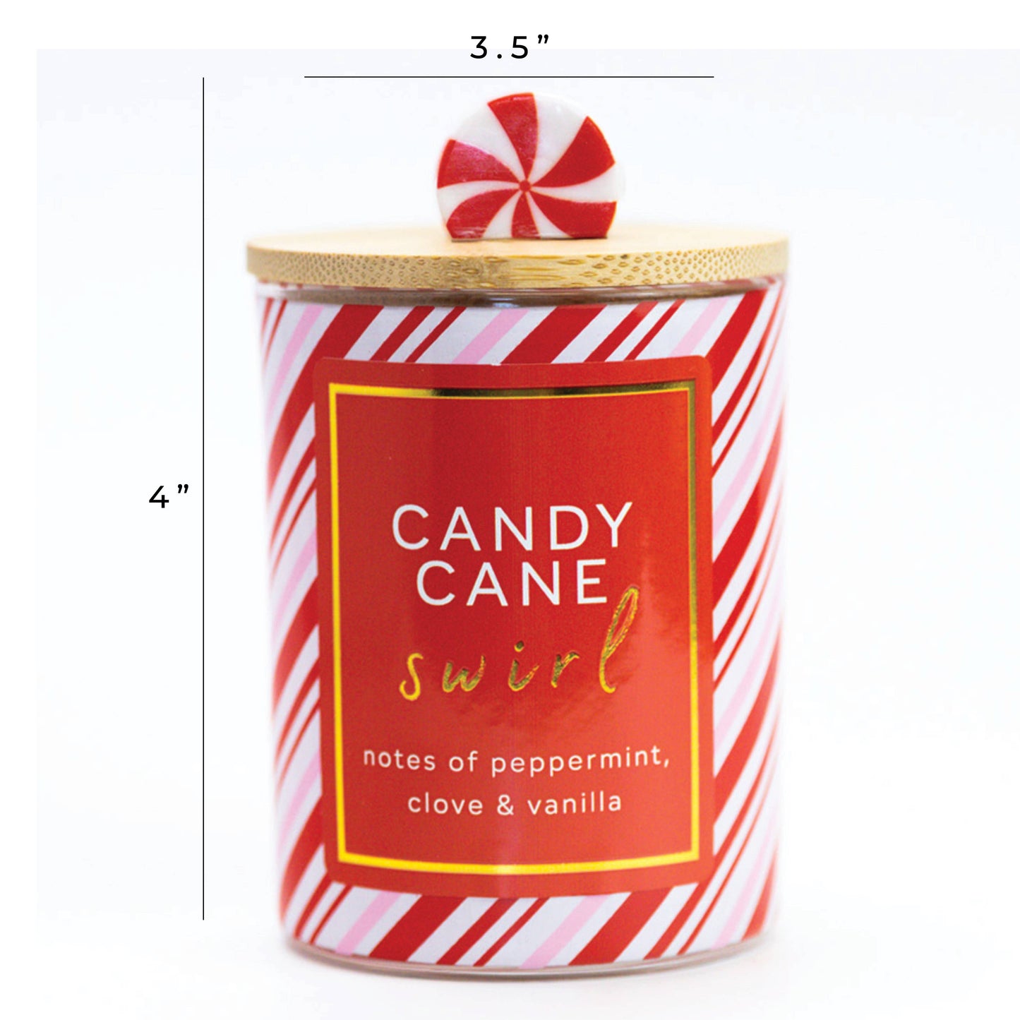 Candy Cane Swirl Gift Candle