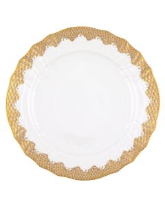 Service Plate Gold Rim Fish Scale