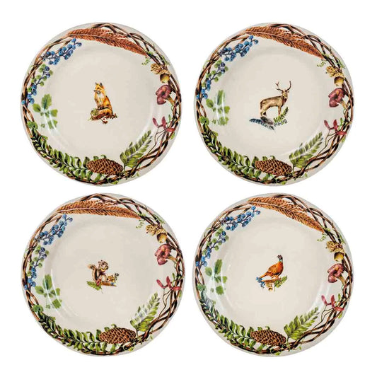 Set/4 Forest Walk Asst. Dessert Plates-Juliska