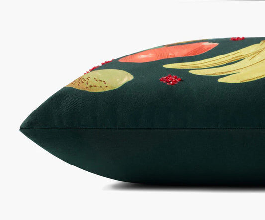 Fruit Stand Down Filled Embroidered Pillow