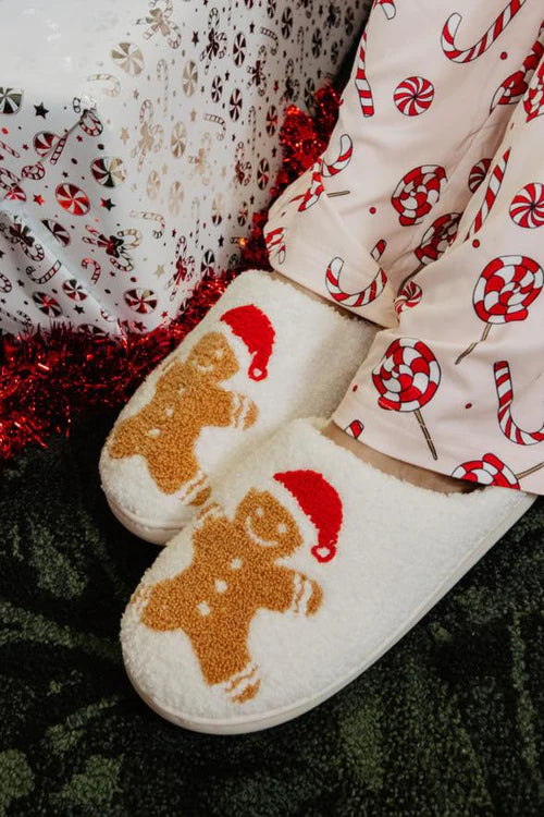 Gingerbread Man Christmas Slippers