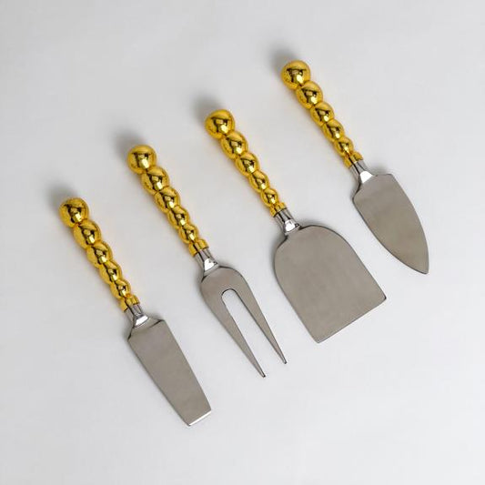 Gold Beaded Cheese Set of 4