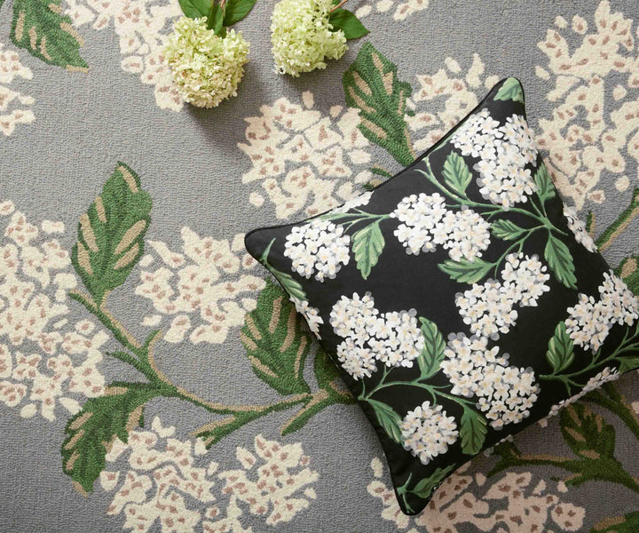 Hydrangea Down Filled Embellished Pillow