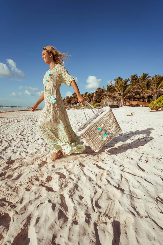 Sand Costal Cable Citron Tote - Large