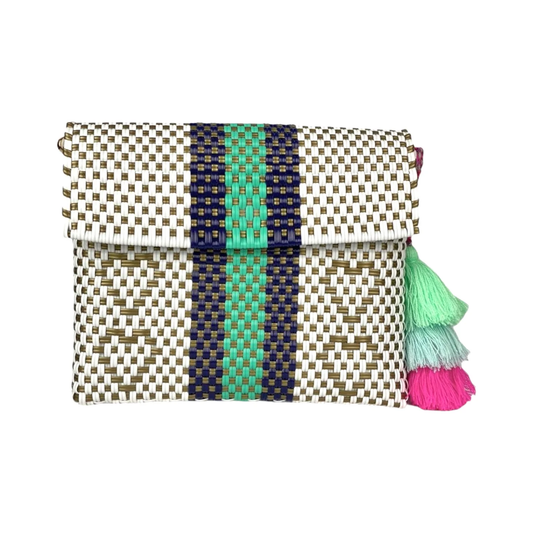 Giving Hearts Aqua Blue Citron - Clutch w/Strap