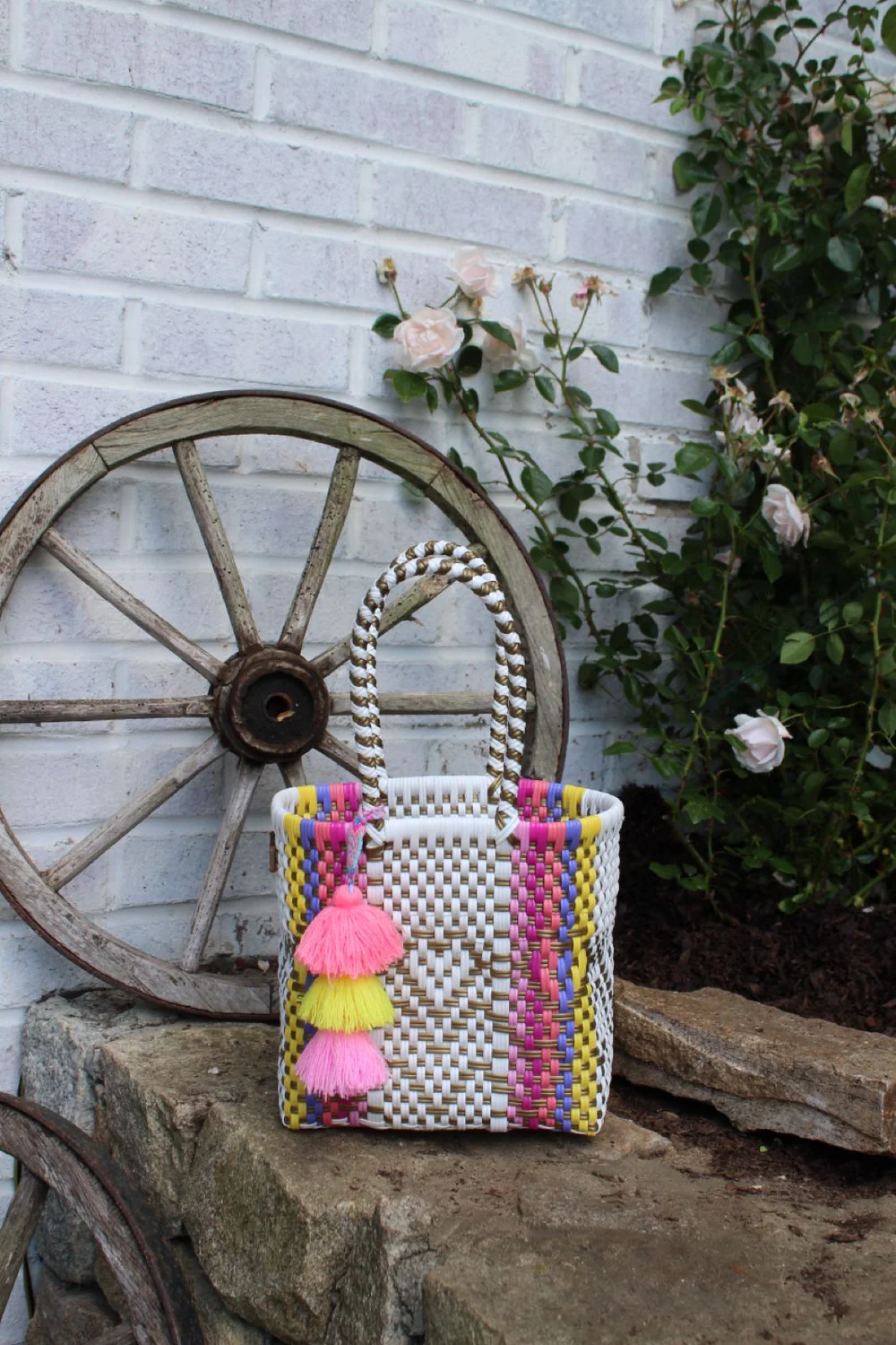Yellow Rainbow Heart Citron Tote - Mini