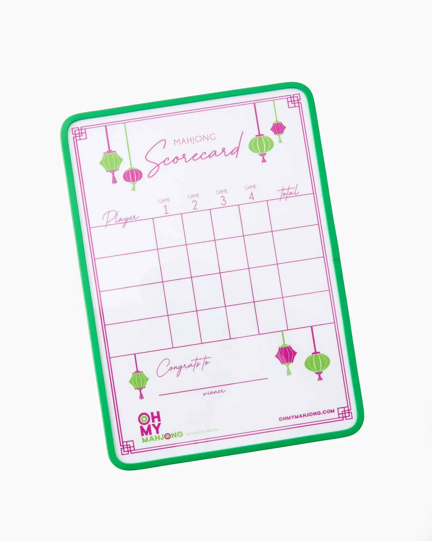 Mahjong Dry Erase Scorecard