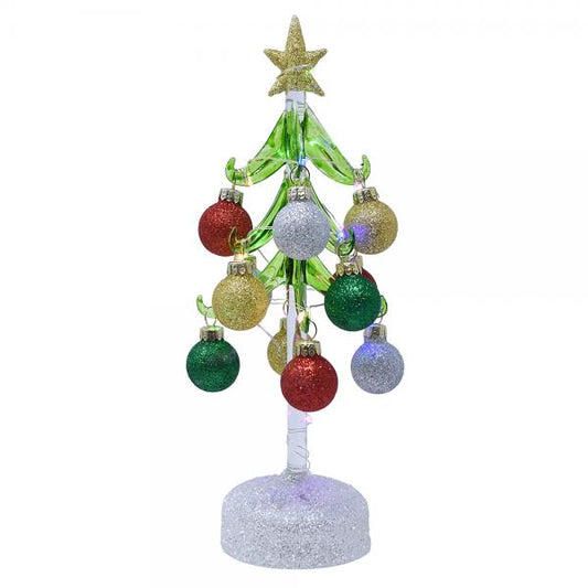 LED Christmas Glass Tree with Ornaments