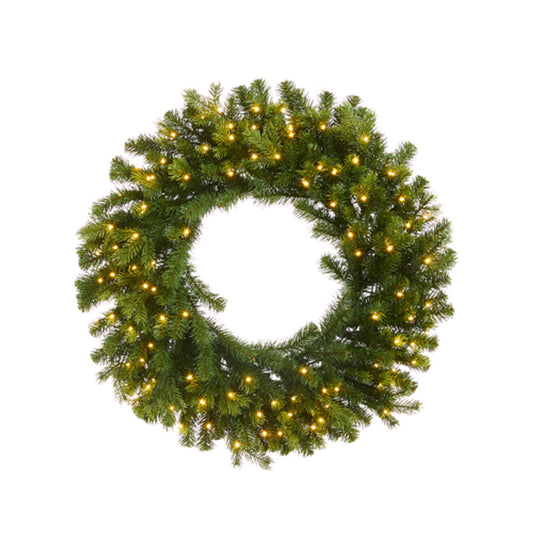 Mixed Pine Lighted Christmas Wreath