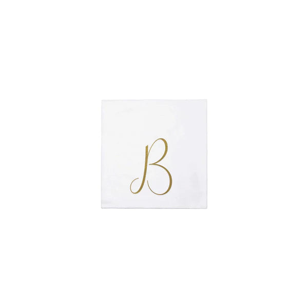 Papersoft Monogrammed Gold Cocktail Napkins