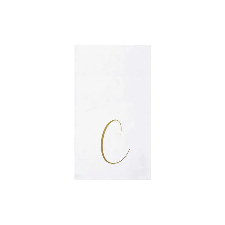 Papersoft Monogrammed Gold Guest Towel Napkins