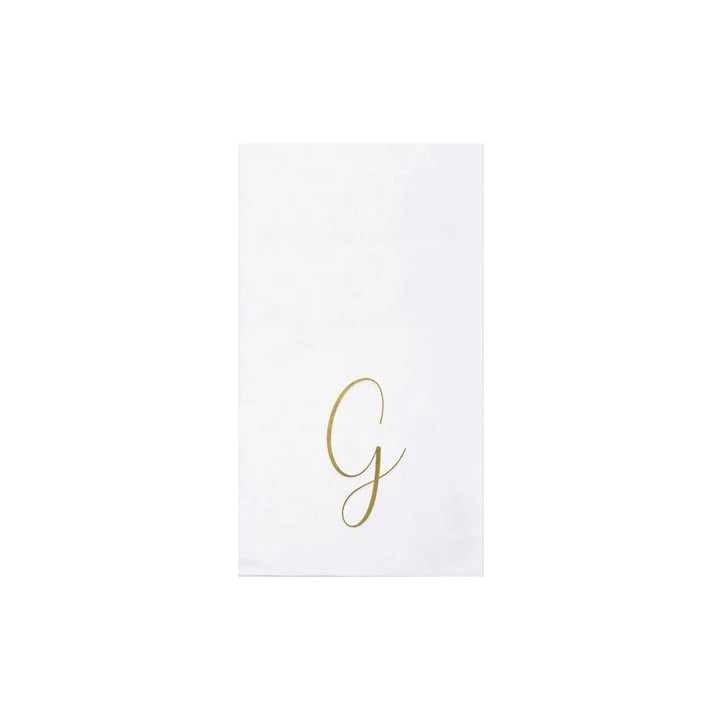 Papersoft Monogrammed Gold Guest Towel Napkins