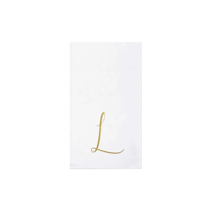 Papersoft Monogrammed Gold Guest Towel Napkins