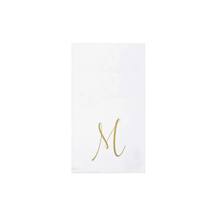 Papersoft Monogrammed Gold Guest Towel Napkins