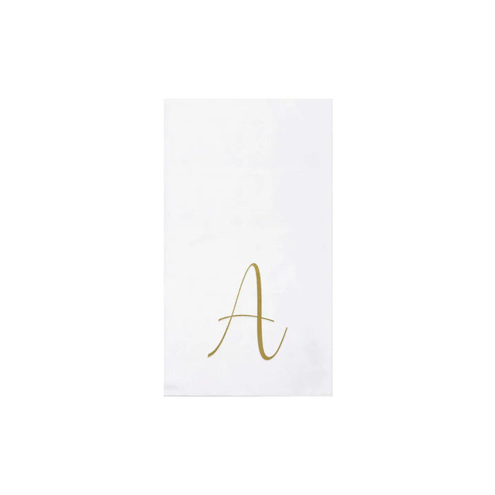 Papersoft Monogrammed Gold Guest Towel Napkins