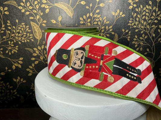 Nutcracker Print Metallic Ribbon-John Mark Enterprises