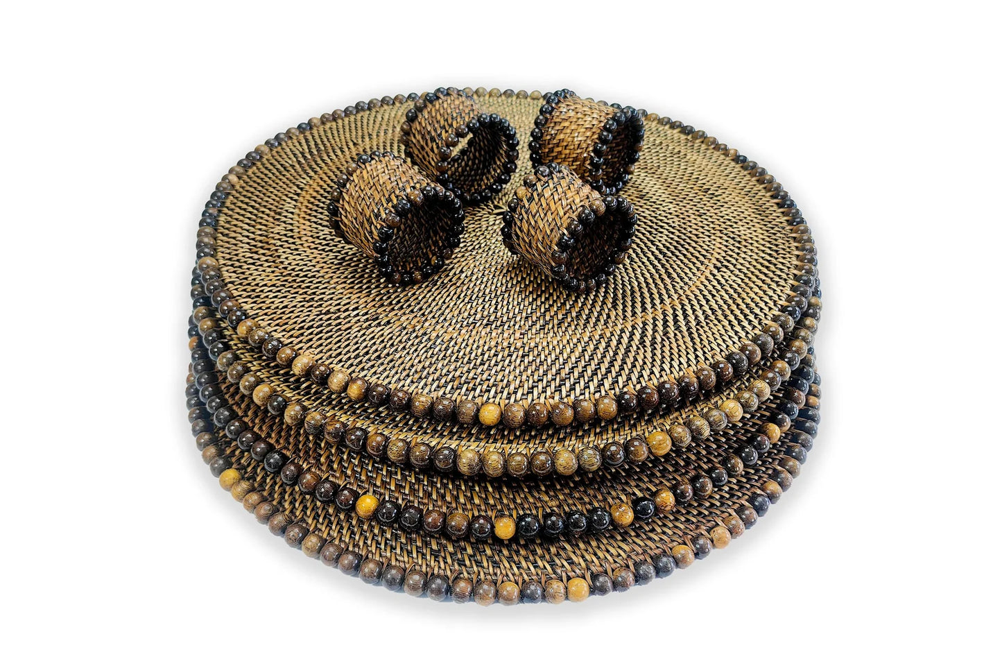 Set/4 Beaded Napkin Rings
