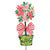Traditional Tidings Poinsettia Topiary Yard Sign