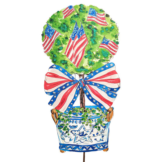 Patriotic Flag in Topiary Pot
