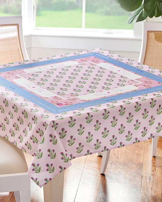 Mahjong Tablecloth Purple Thistle
