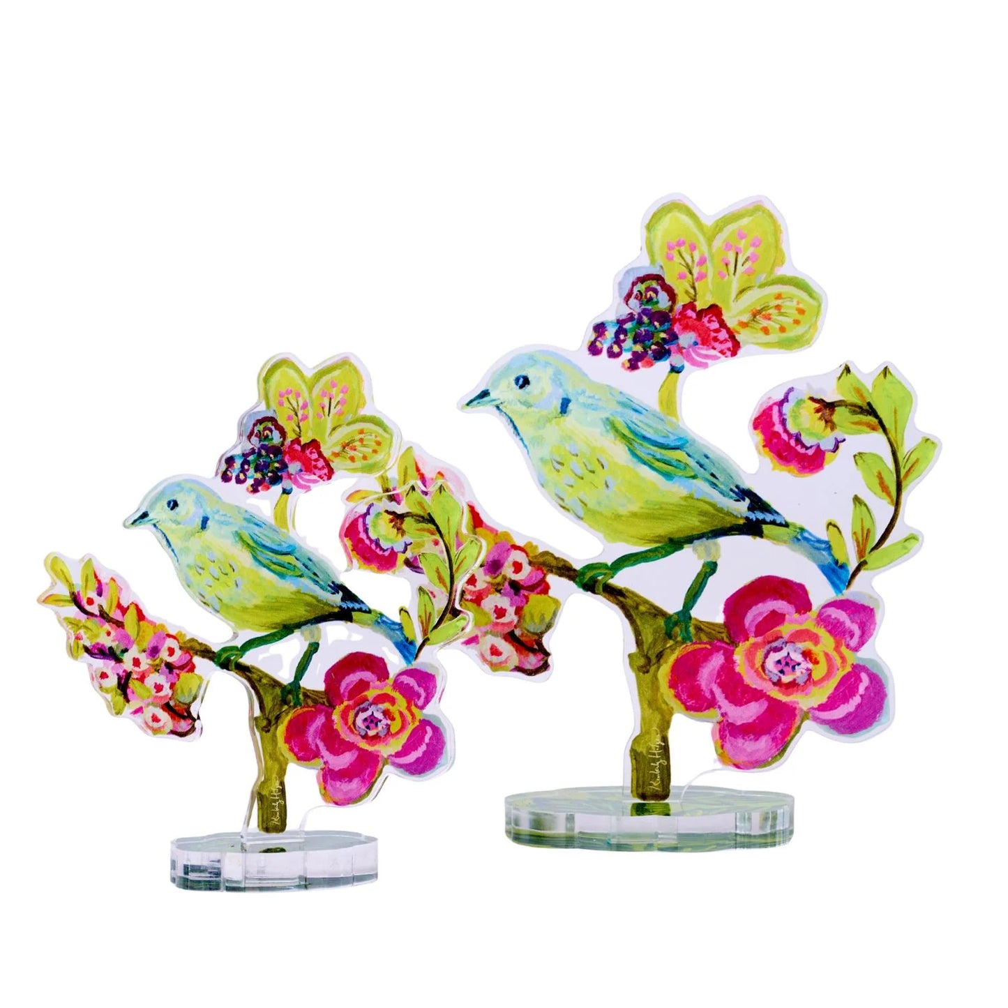 Acrylic Purple Poppy Mallow Warbler