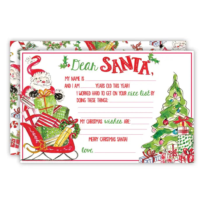 Dear Santa Handpainted Santa Letter to Santa