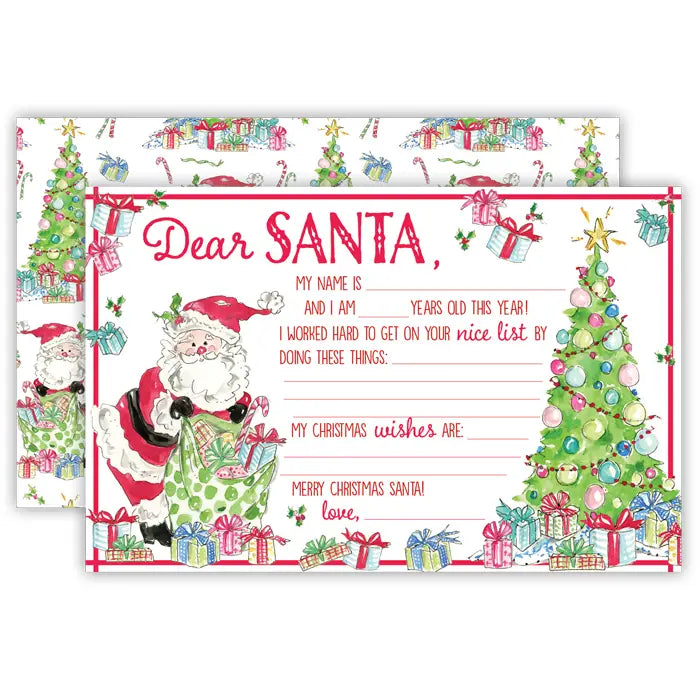 Dear Santa Handpainted Santa Letter to Santa