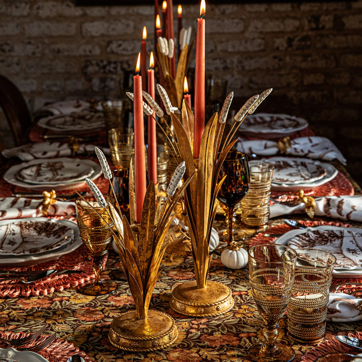 Juliska Gold Wheat Forest Walk Candlestick