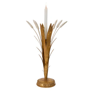 Gold Wheat Forest Walk Candlestick 17"-Juiliska