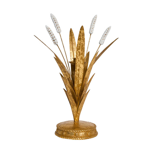 Gold Wheat Forest Walk Candlestick 13"-Juiliska