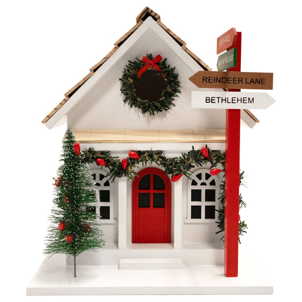 Birdhouse Holiday Sign Post