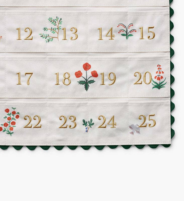 Nativity Embroidered Hanging Advent Calendar