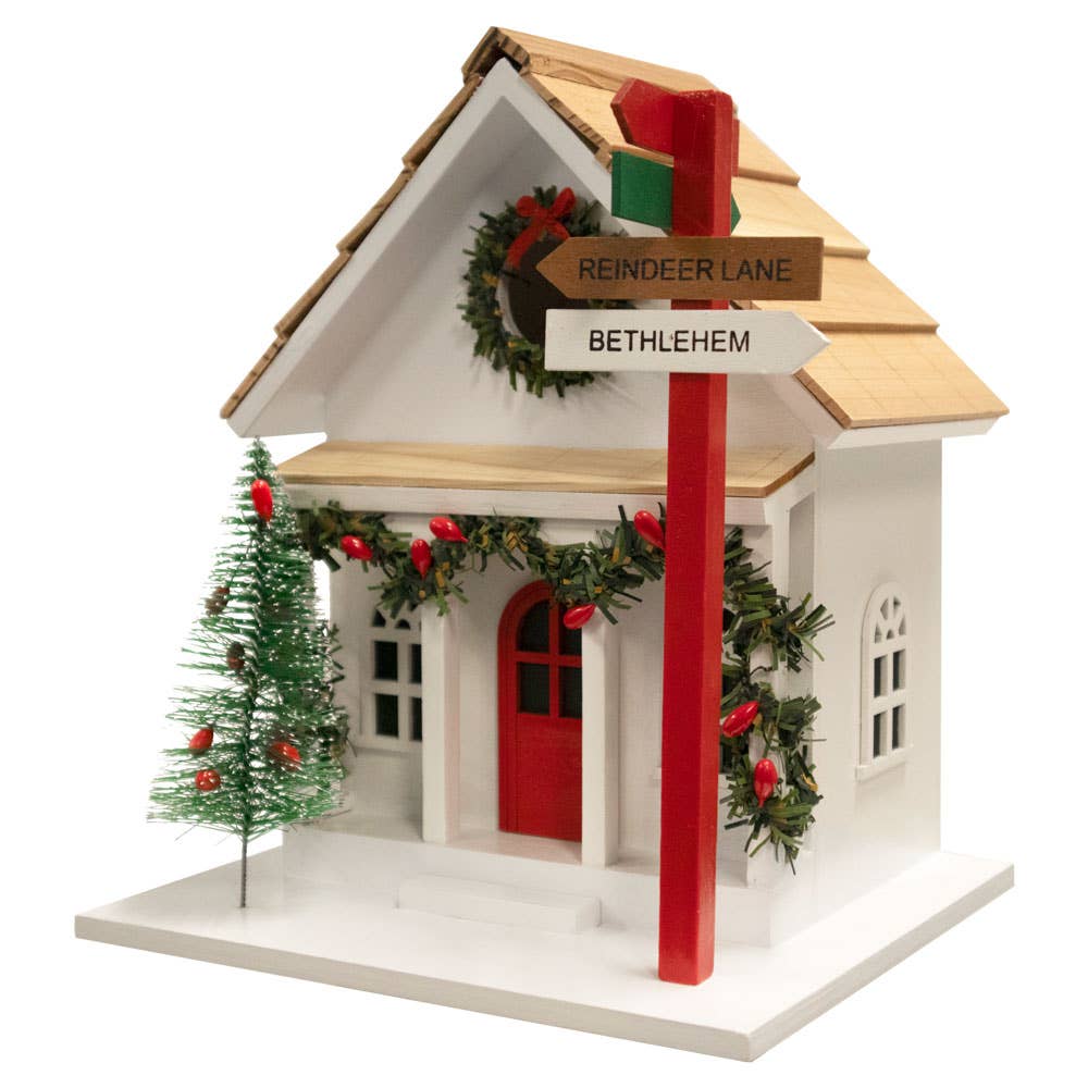 Birdhouse Holiday Sign Post