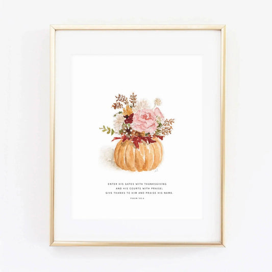 Pumpkin Bouquet Scripture Print
