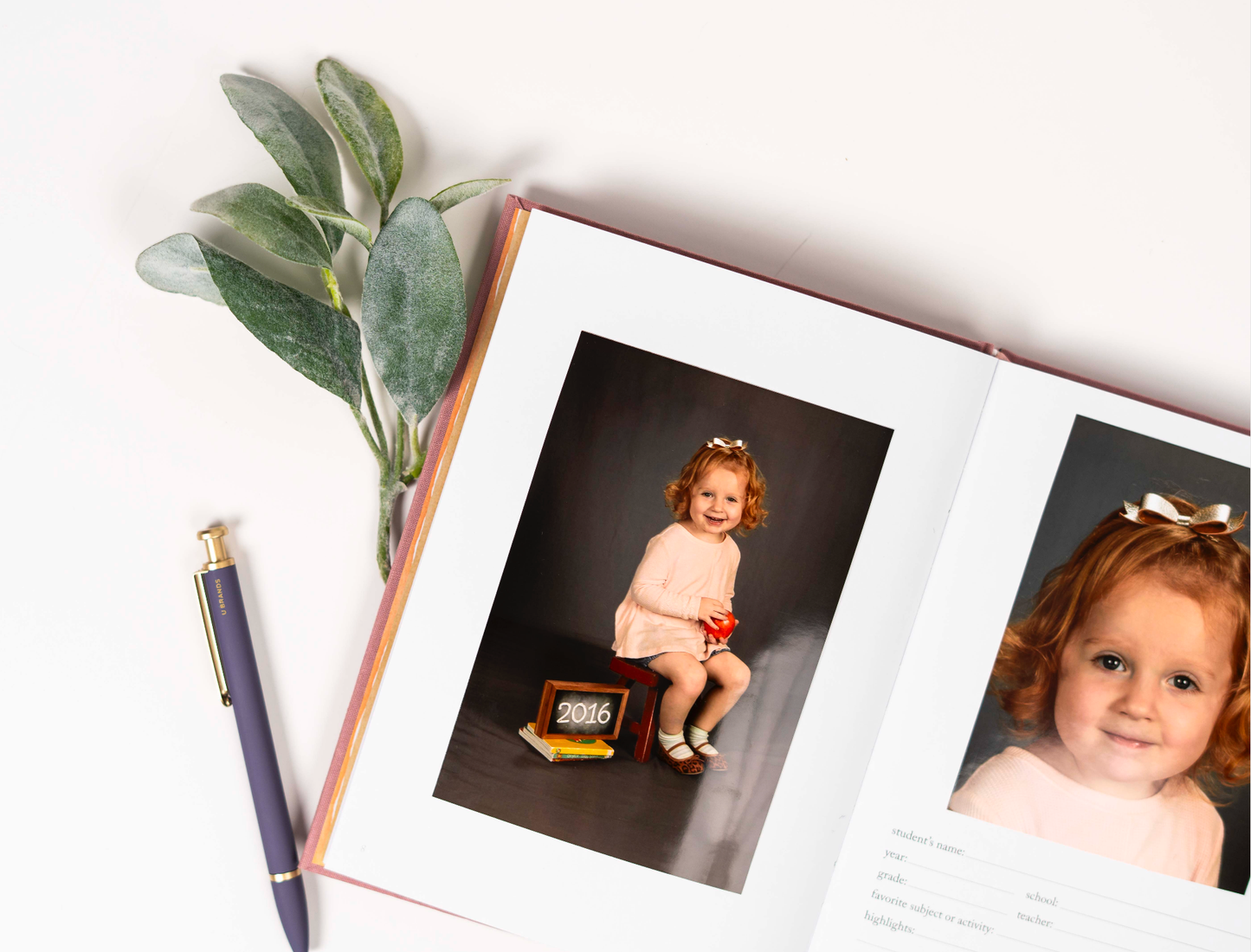 School Memory Book Pink