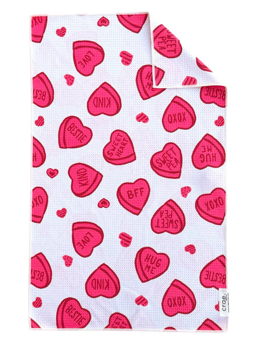 Candy Hearts: Double-Sided Hand Towel