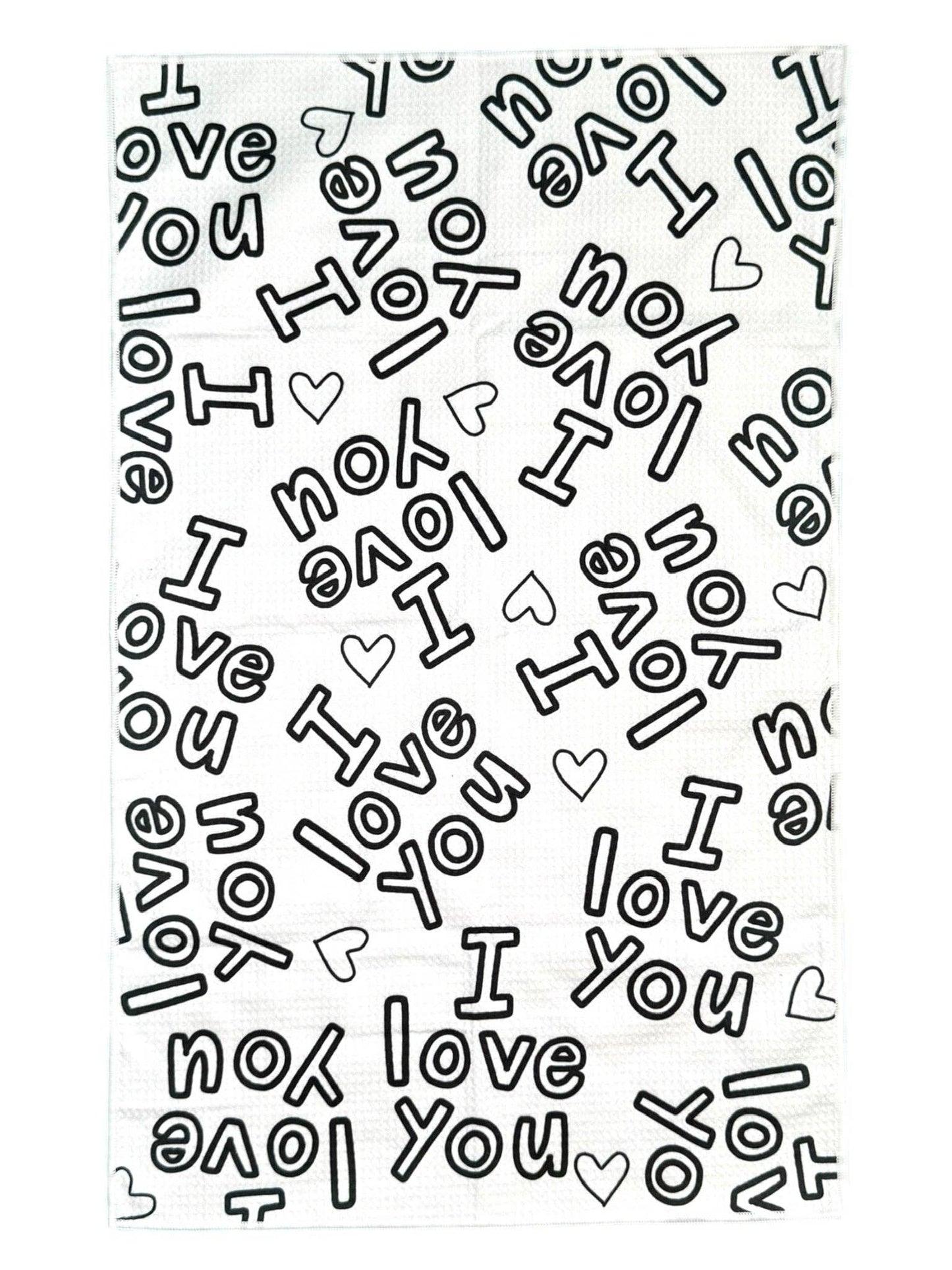 Mother's Day Coloring Gift Box: I'm Lucky To Love You: Single-Sided Hand Towel