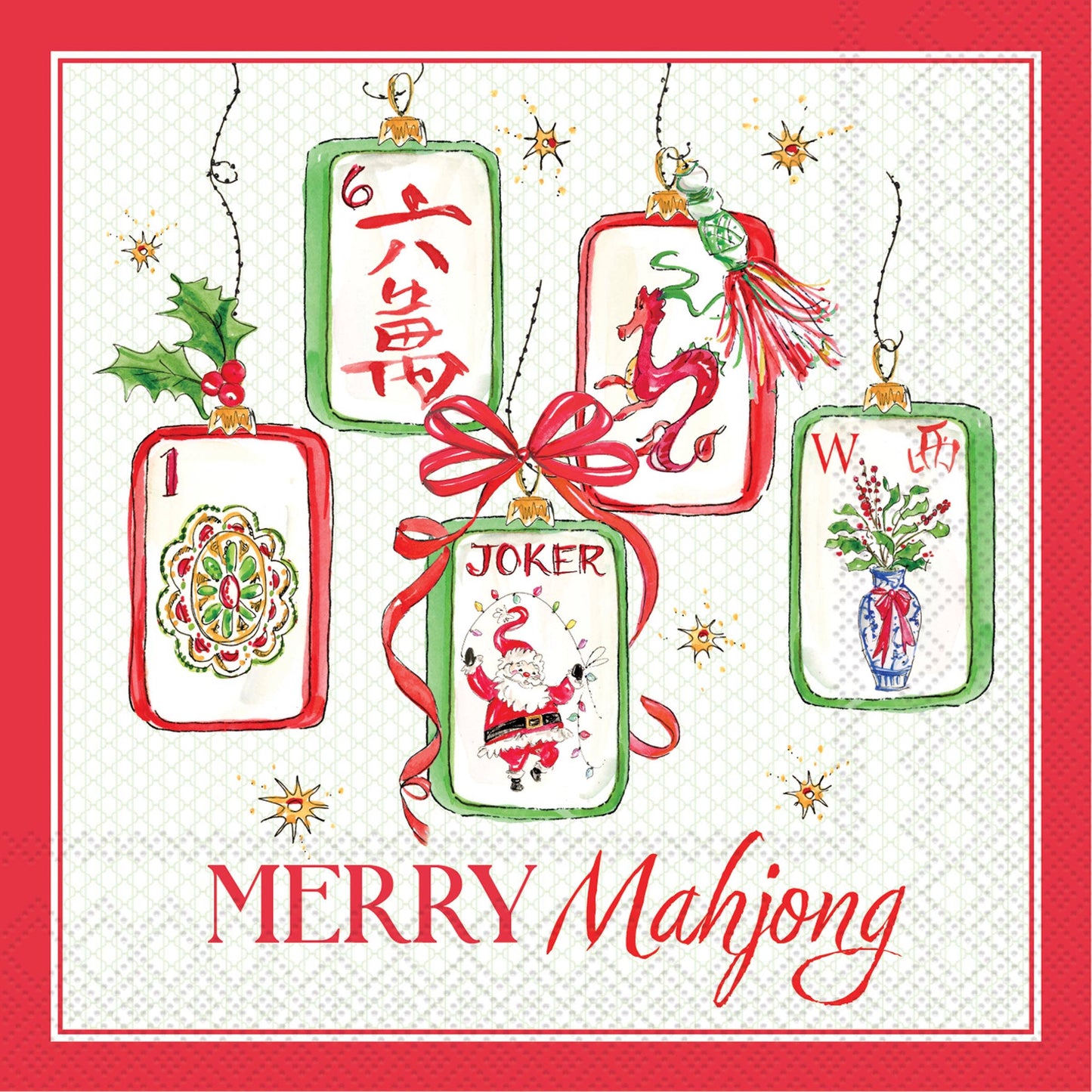 Merry Mahjong Cocktail Napkins