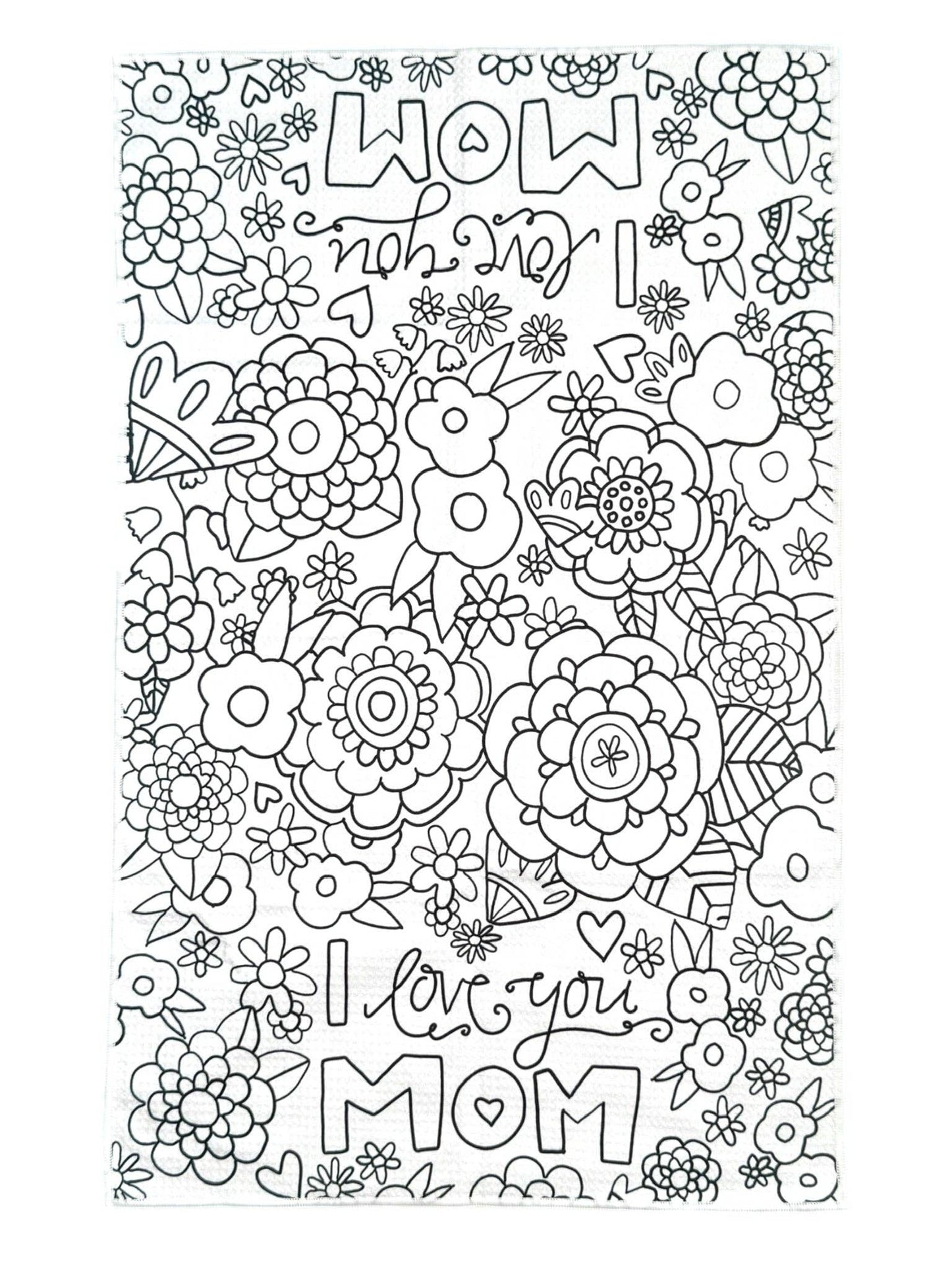 Mother's Day Coloring Gift Box: I'm Lucky To Love You: Single-Sided Hand Towel