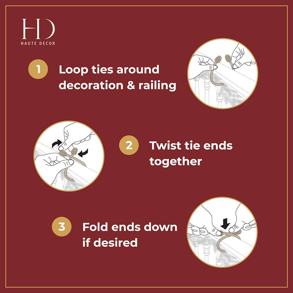 Decorative Twist Ties 6 Pack - Gold