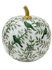 Green Bird & Vine Pumpkin: 8"