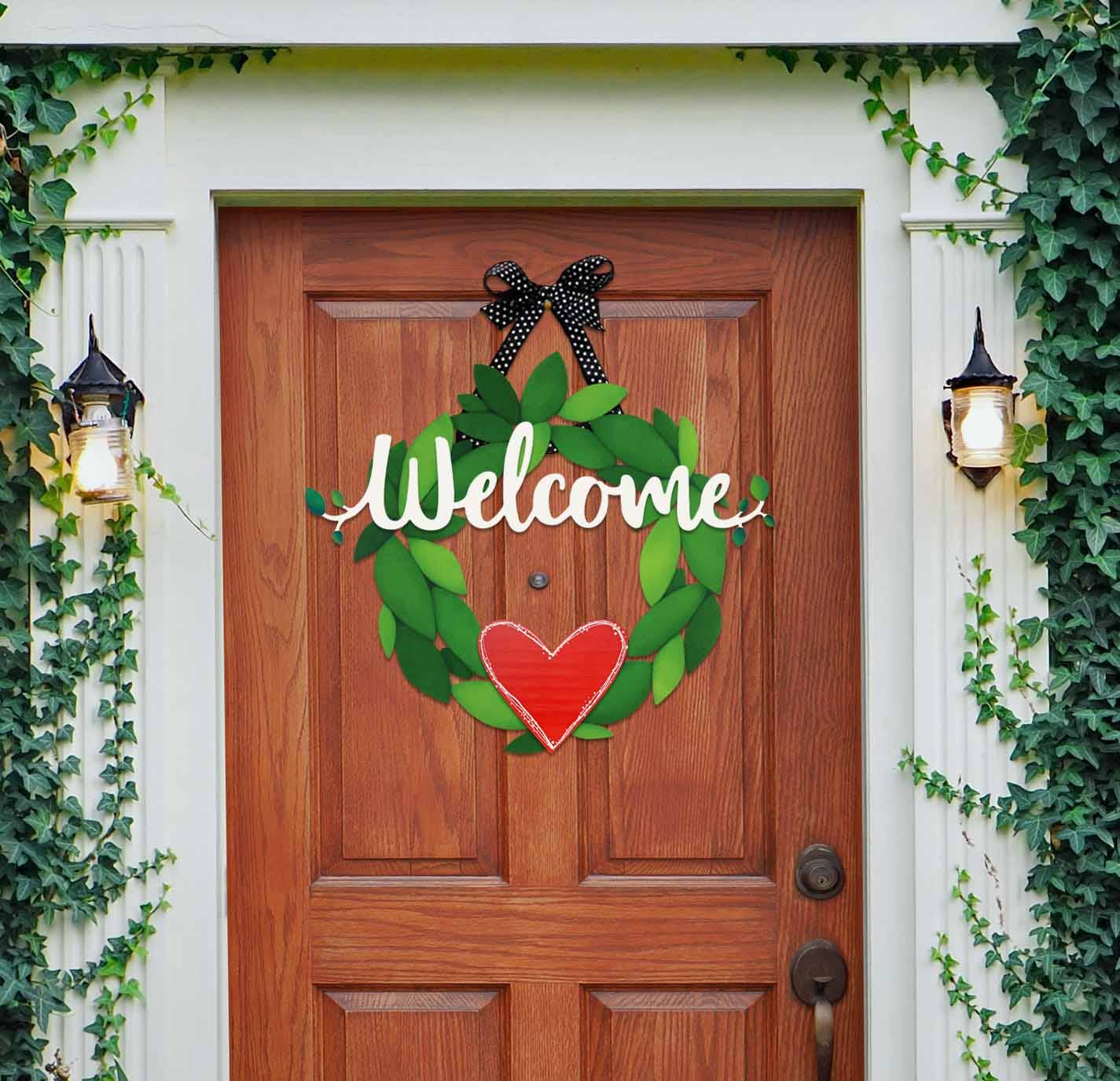 "Welcome" Magnetic Word w/ Greenery