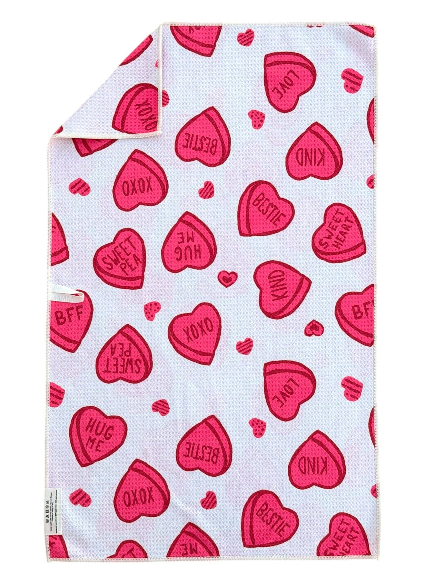 Candy Hearts: Double-Sided Hand Towel