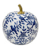 Navy Bird & Vine Pumpkin: 8"