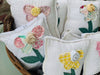 Upcycled Vintage Flower Quilt Pillow Handcrafted Home Decor