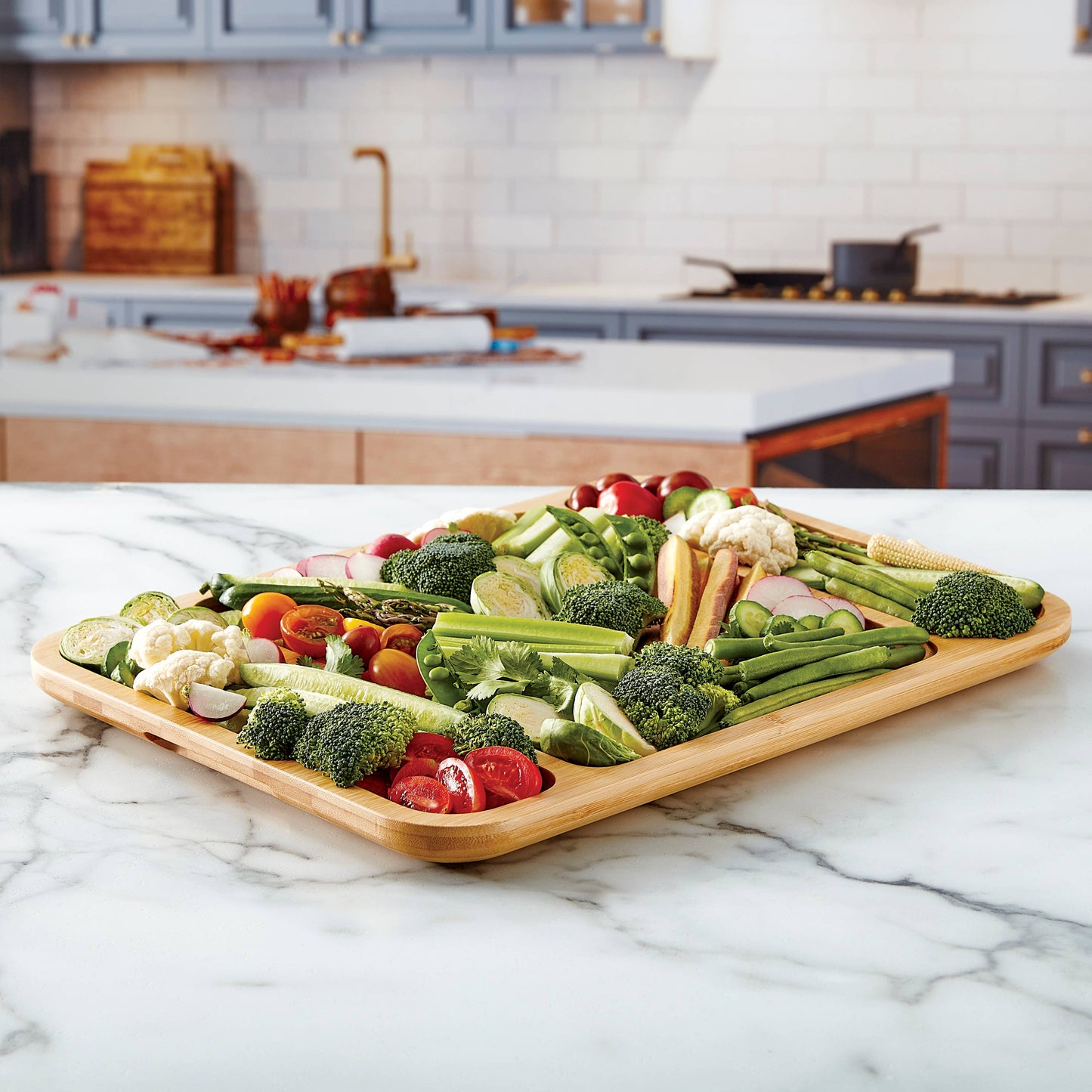 Build-A-Board 3 Compartment Rectangle Board with Black Handles